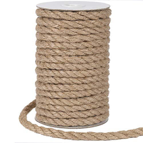 0.31 Inch 8mm Natural Jute Hemp Rope Home Decoration DIY Craft Cord Braided Rope 